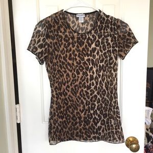 Sheer Leopard print Dolce and Gabanna shirt XS
